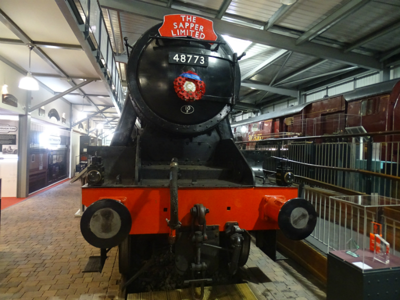 Engine 8233, now reverted to its original number 48773, on display in the museum at Highley Station