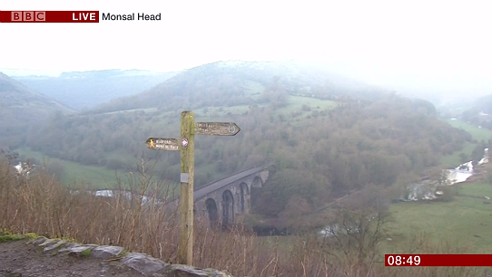 The Monsal Valley vista as seen during the report on BBC Breakfast on 11 January 2019