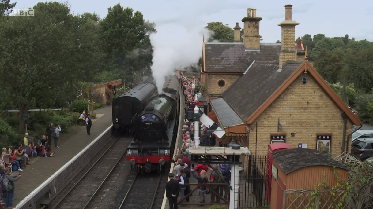 Highley Station provided numerous vantage points from which to view The Flying Scotsman as it passed