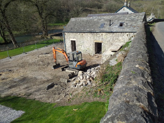 Building work at Upperdale House in Monsal Valley