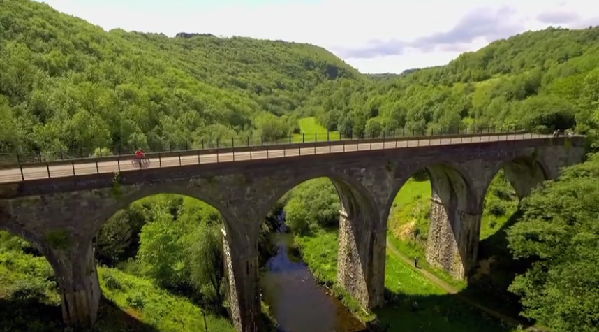 Rob Bell crosses the Monsal Dale viaduct