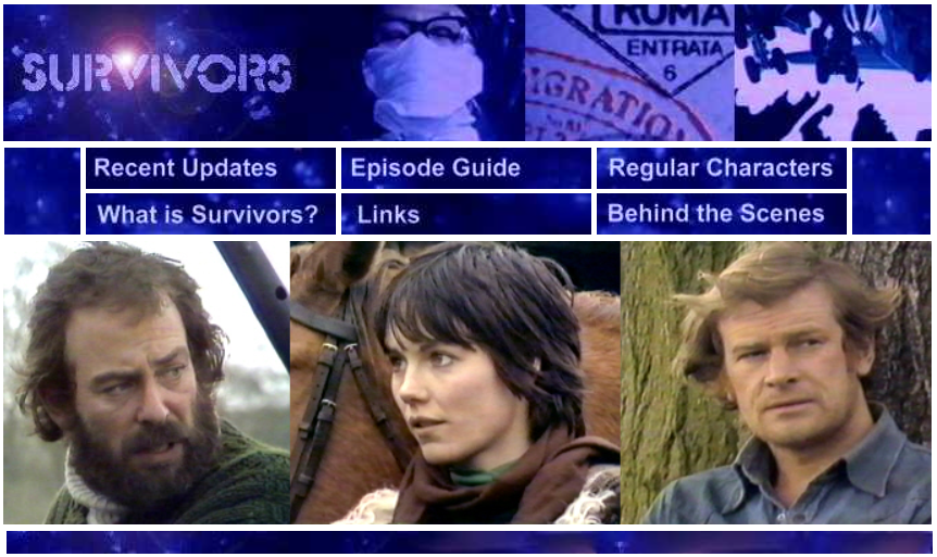 The home page of the Survivors TV Series web site